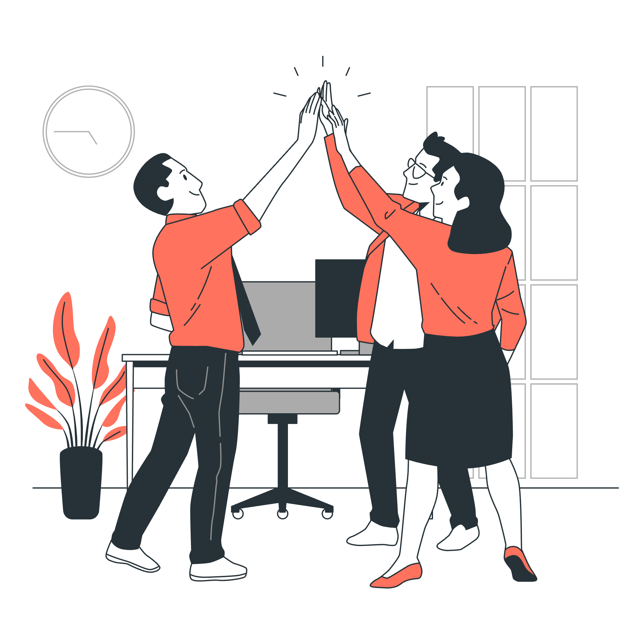 teamwork high five-bro